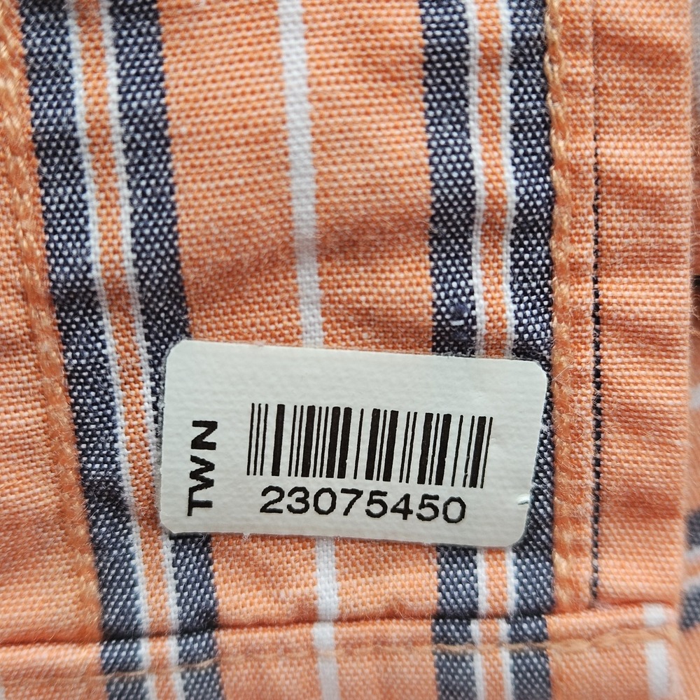 Cutter & Buck Men’s XL Button‑Down Shirt Salmon Peach Pinstripe Classic Fit - Picture 9 of 10